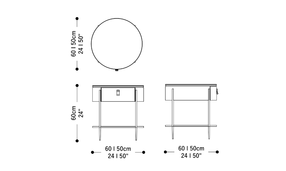 Image of the main dimensions of the product